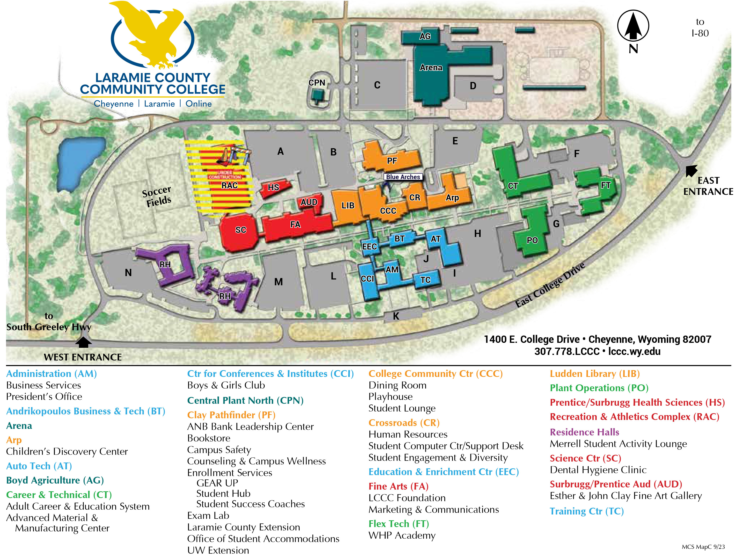 Campus Map with RAC under construction