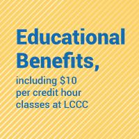Educational Benefits, including $10 per credit hour classes at 番茄社区